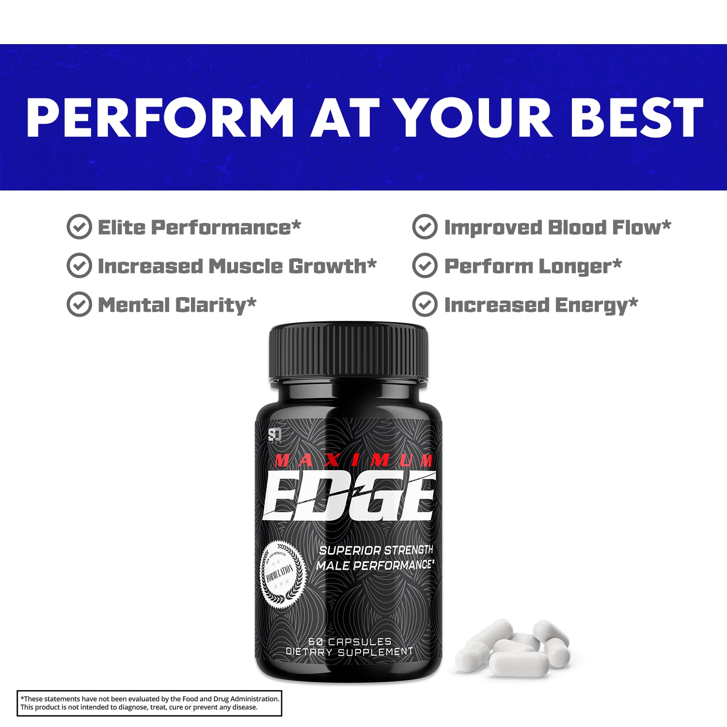 Maximum Edge Male Pills- Overall Wellness and Strength (5 Pack)