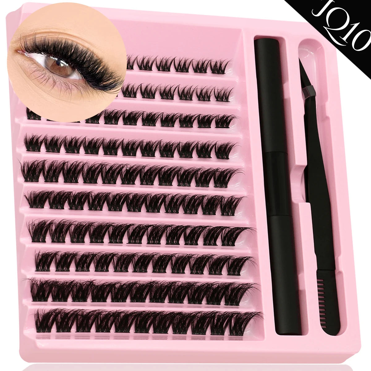 DIY Individual Lash Cluster Kit with Bond and Seal for Eyelash Extensions