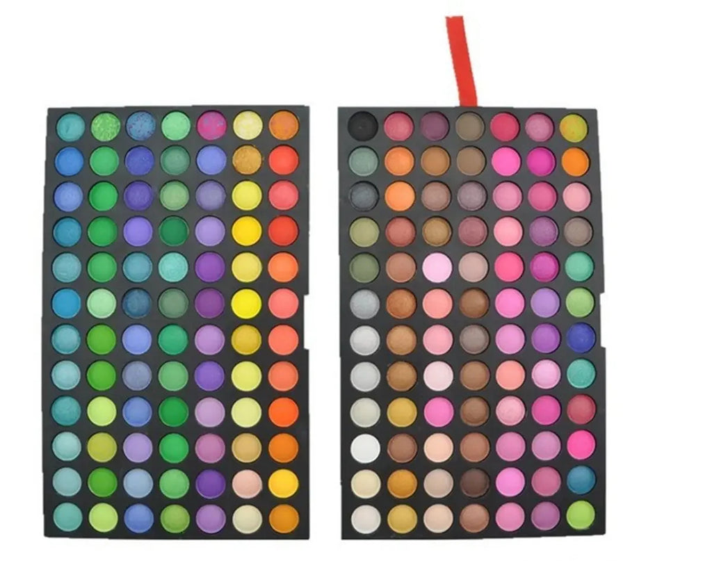120-Color Waterproof Eye Makeup Set - Nude Eyeshadow Palette with Glitter and Matte Pigmented Pressed Powders