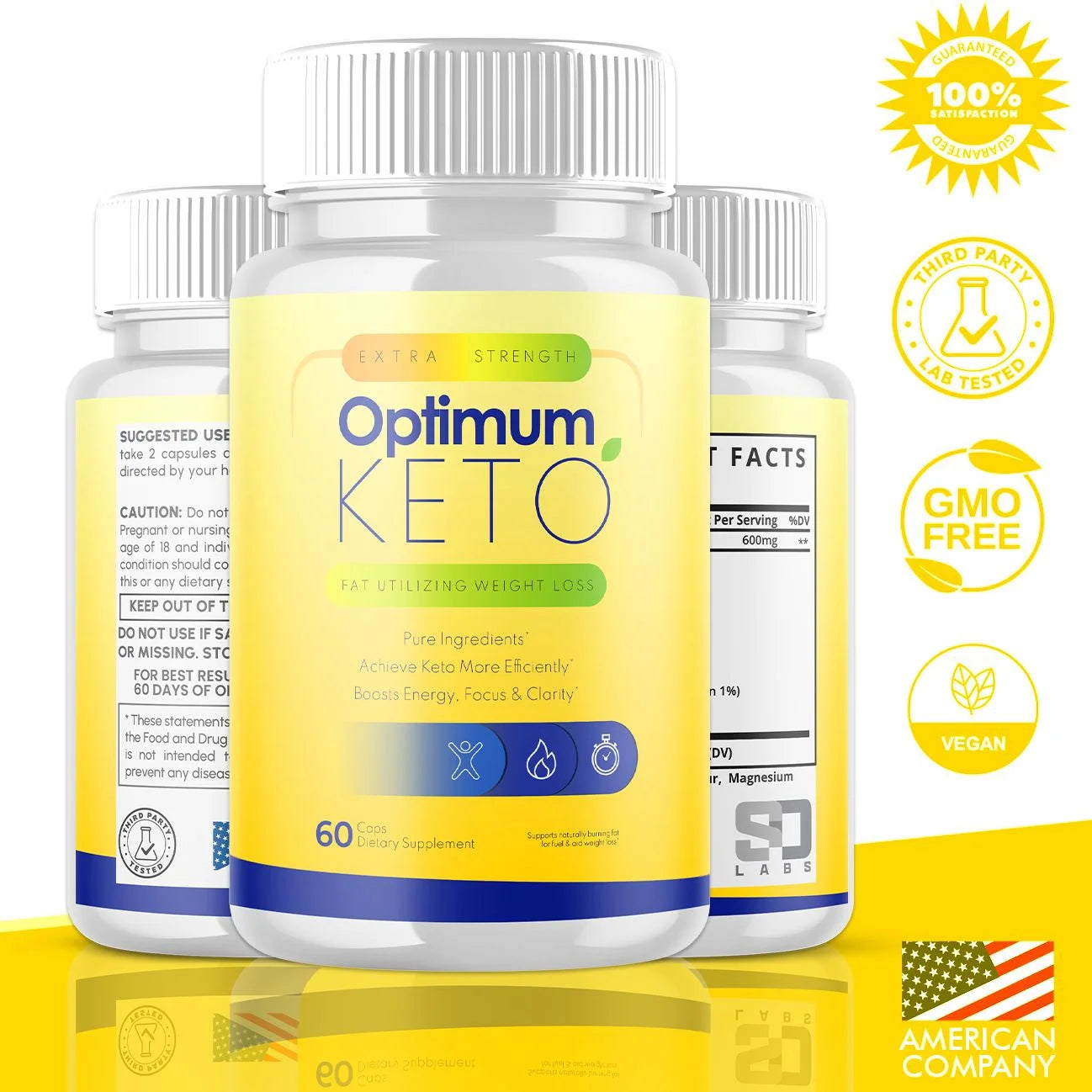 (2 Pack) Optimum Keto - Supplement for Weight Loss - Energy & Focus Boosting Dietary Supplements for Weight Management & Metabolism - Advanced Fat Burn Raspberry Ketones Pills - 120 Capsules