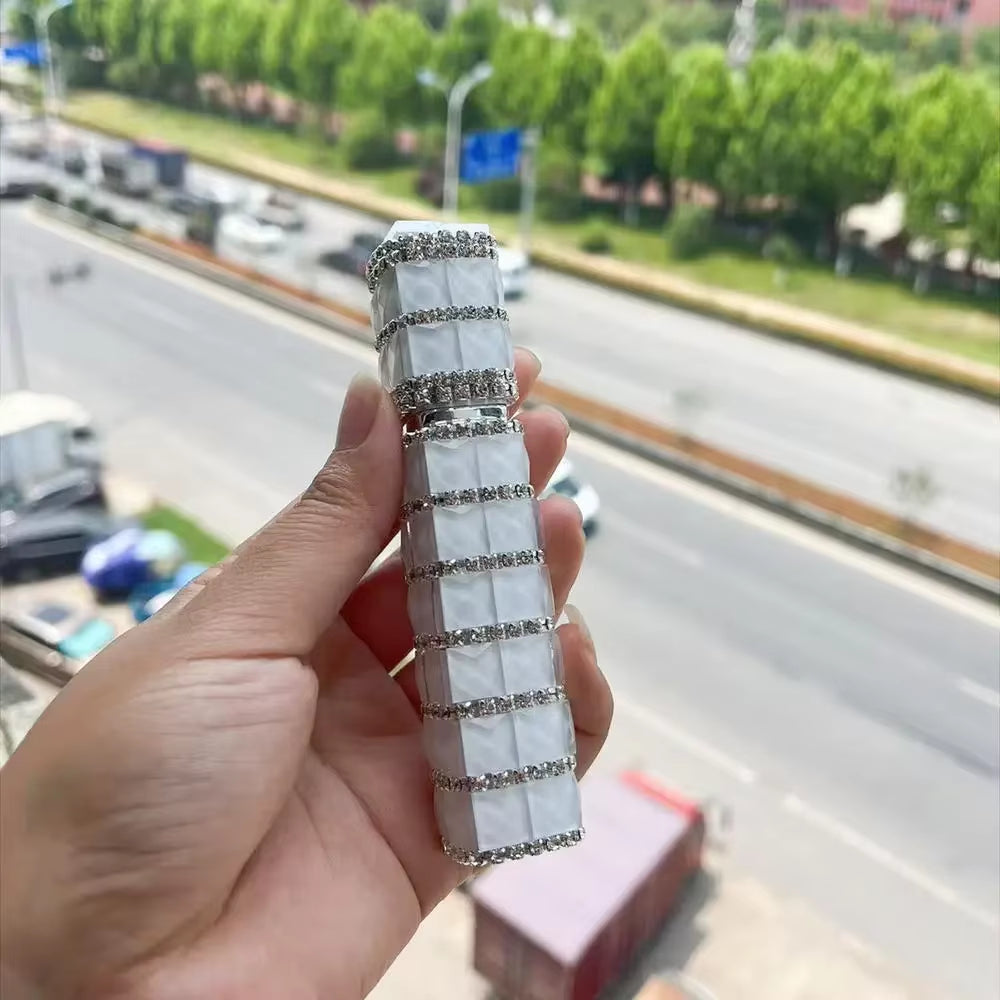 Diamond-Encrusted 10ml Glass Perfume Spray Bottle - Refillable Mini Cosmetic Vial