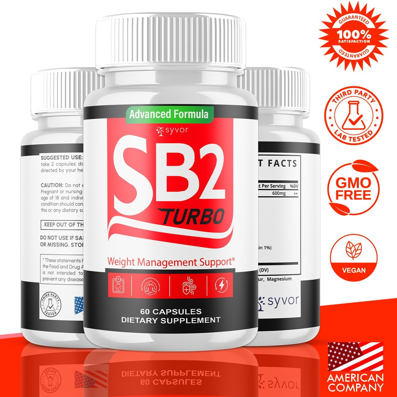 (2 Pack) SB2 Turbo Pills Advanced Energy & Fitness Supplement Sb2Turbo 120 Caps