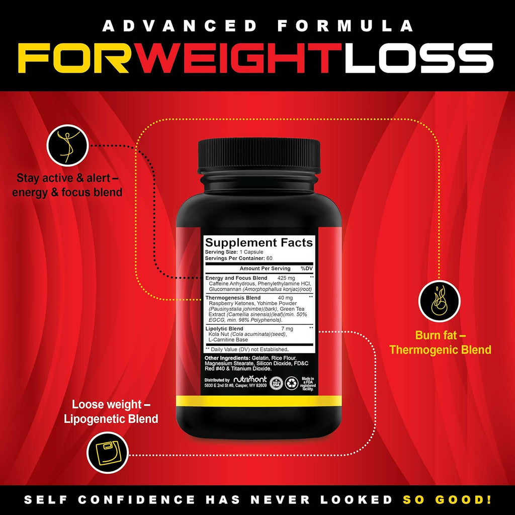Quick Ten - Best Weight Loss Pills - Natural Metabolism Booster, Appetite Suppressant, Fat Burner Pills - Premium Diet Pills for Women and Men - Energy and Focus Blend - 60 Capsules