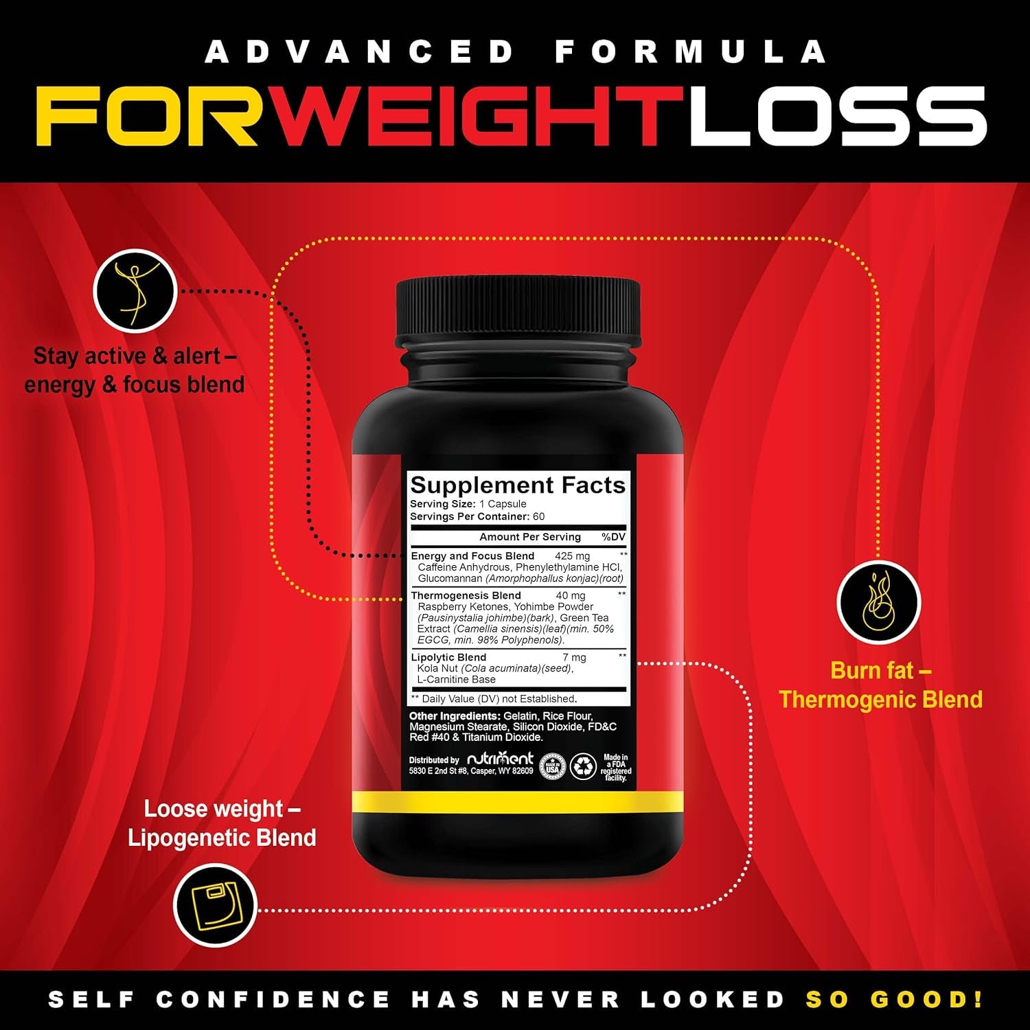 Quick Ten - Best Weight Loss Pills - Natural Metabolism Booster, Appetite Suppressant, Fat Burner Pills - Premium Diet Pills for Women and Men - Energy and Focus Blend - 60 Capsules