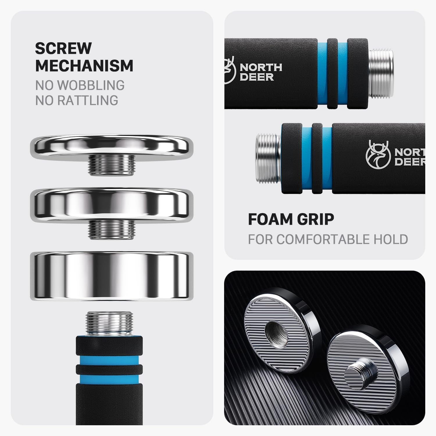 Adjustable Ultracompact Chrome Dumbbells with Foam Grips - Available in 5Lb, 10Lb, 15Lb, 20Lb, 30Lb, and 50Lb for Home Fitness Training