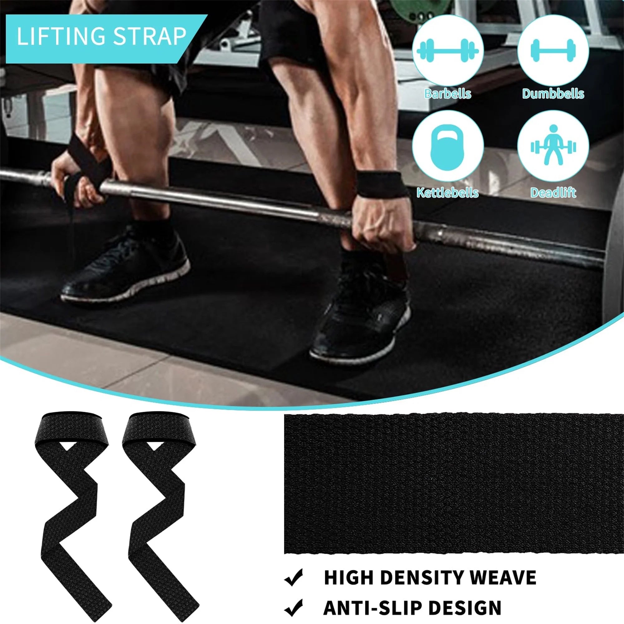 Barbell Pad Set - 9-Piece Complete Kit with Squat Pad, Ankle Straps, Hip Resistance Bands, Lifting Straps, and Carry Bag - Black