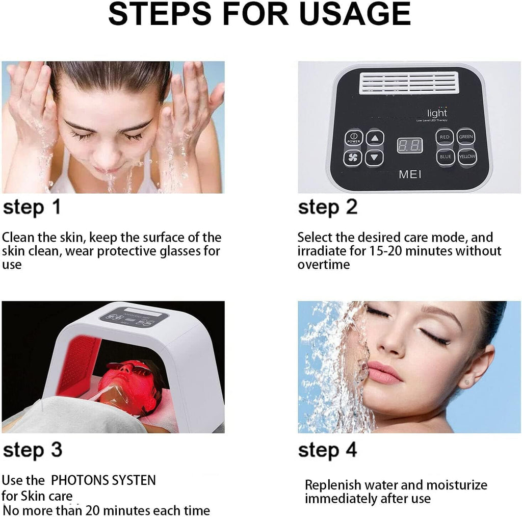 Infrared LED Facial Light Therapy Mask - Derma Plus Photonic Skin Care Device
