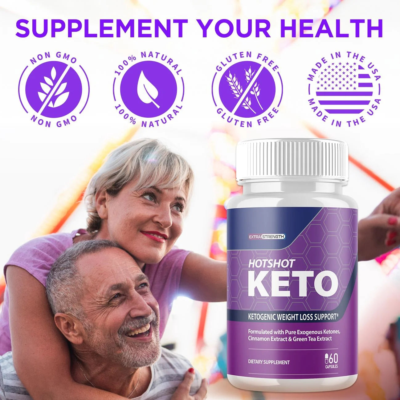 Hotshot Keto - Dietary Supplement for Weight Loss - Energy & Focus Boosting Supplements for Weight Management & Metabolism - Advanced Fat Burn Raspberry Ketones Pills - 300 Capsules (5 Pack)