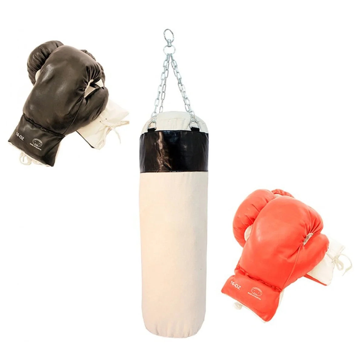 Professional Boxing Training Set: 2 Pairs of Punching Gloves and Body Punch Bag