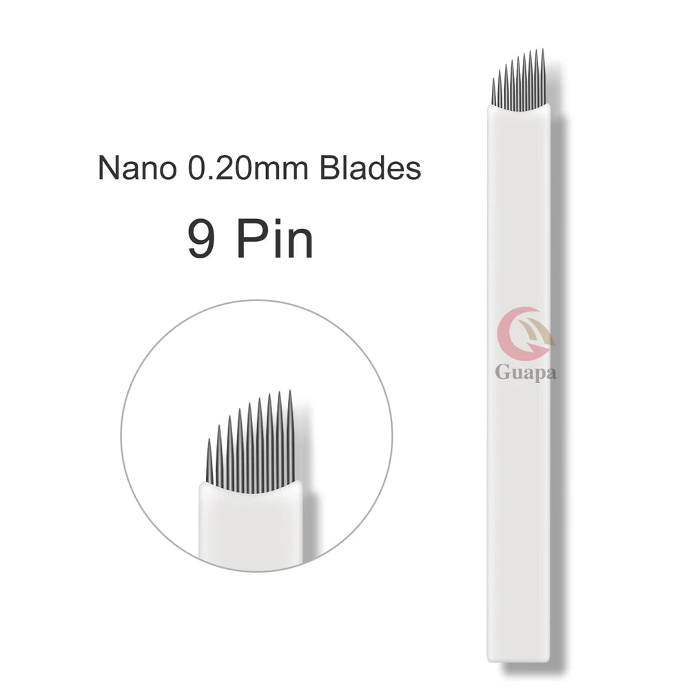 White Microblading Needles (9/11/12/14/18/21) for Permanent Makeup Eyebrow Tattoo Supplies