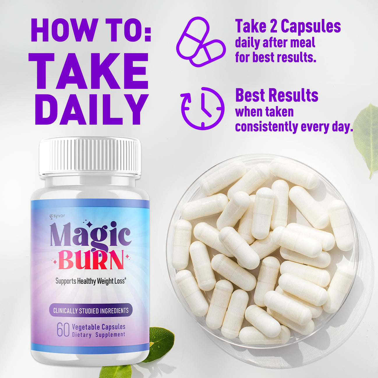 (5 Pack) Magic Burn Advanced Energy & Fitness Supplement Magicburn 300 Capsules