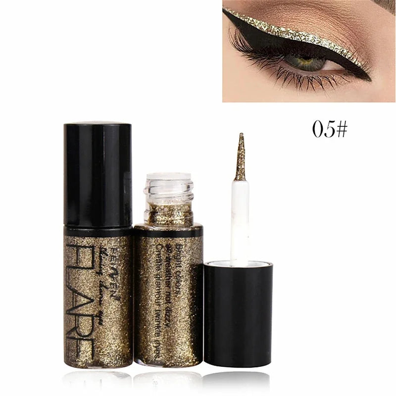 Professional Liquid Glitter Eyeliner in Silver and Rose Gold for Women - High Pigment Cosmetic Makeup