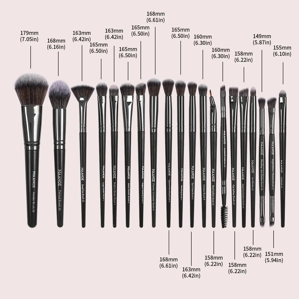 20-Piece Professional Makeup Brush Set for Foundation, Concealer, Eyeshadow, and Blush with Portable Storage Case