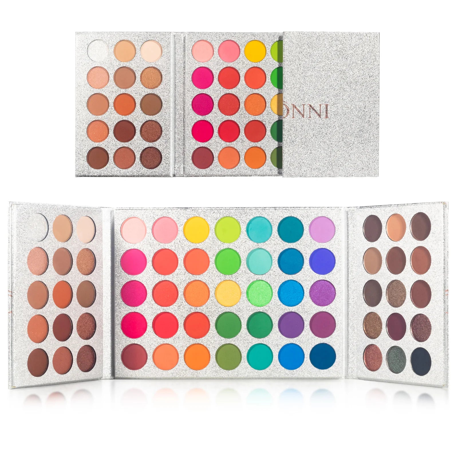 Boutique 65-Color Eye Shadow Palette - Shimmer, Matte, and Sequin Shades for Vibrant Stage Looks