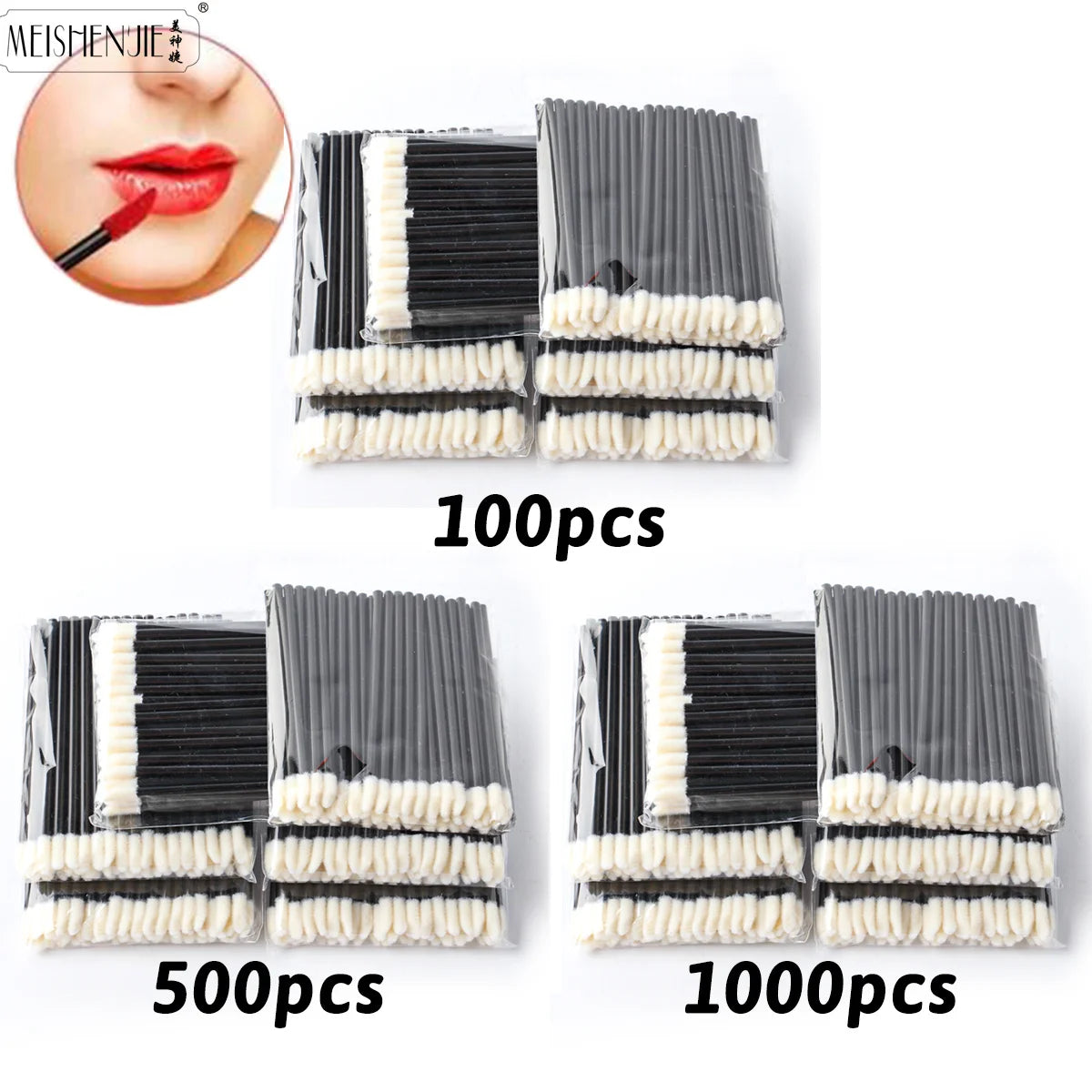 Wholesale Lip Brushes Applicators - 50/1000 Pieces Eyelash and Lipstick Applicator Wands for Makeup Application