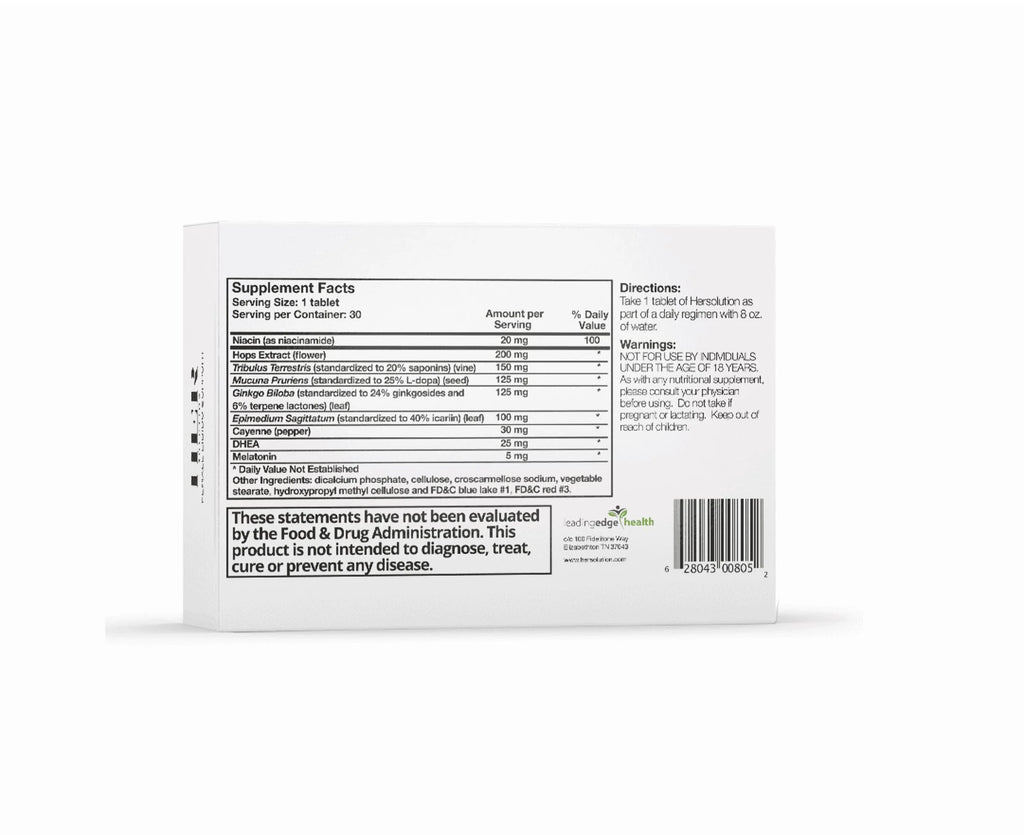 Hersolution Pills Hormone Supplements 30 Count 1 Months