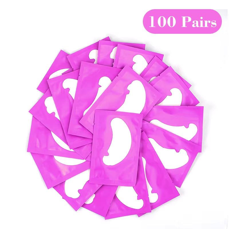 100 Pairs of Hydrogel Grafting Eyelash Stickers - Gentle and Non-Irritating Lashes Extension Supplies for Makeup Application