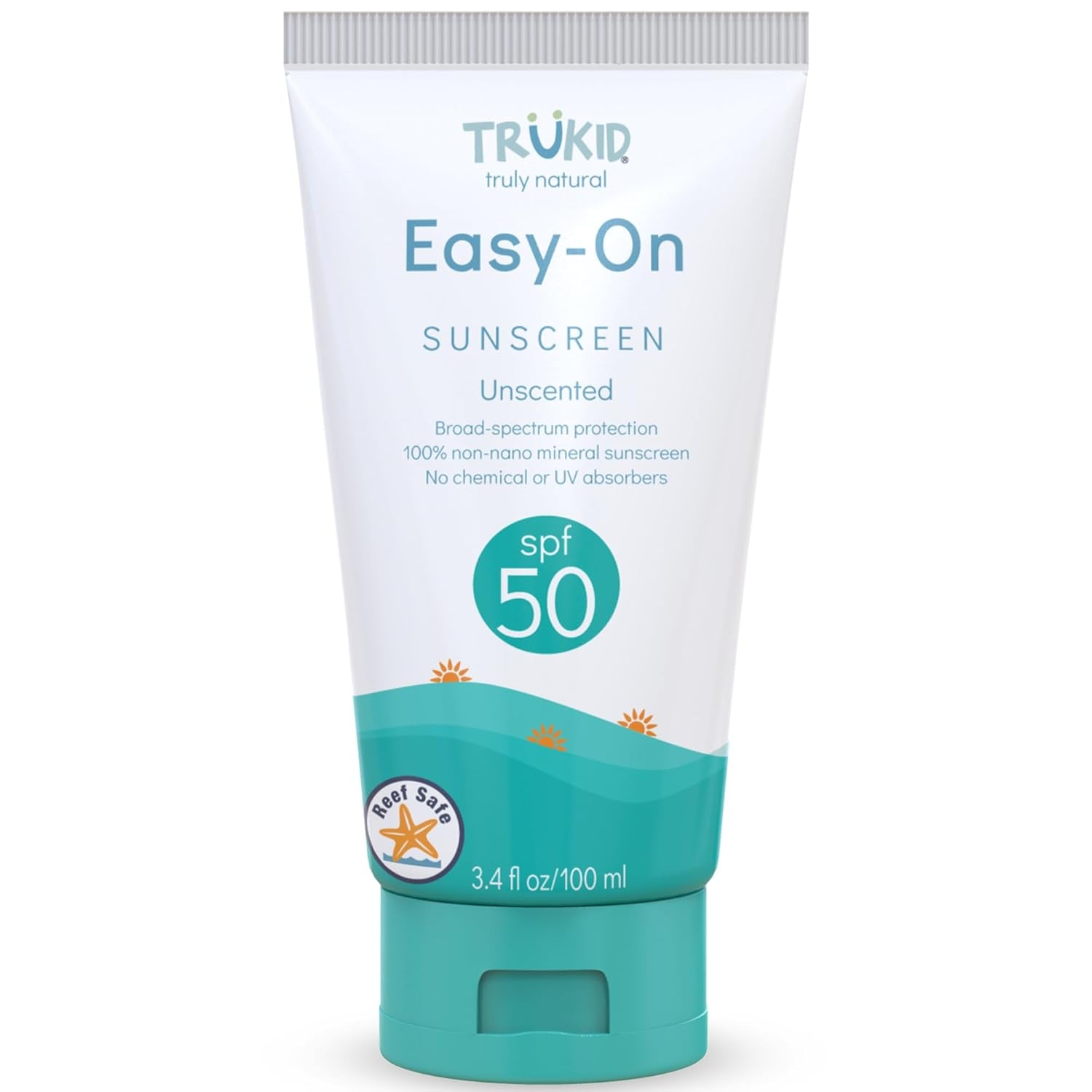 Mineral Sunscreen SPF 50 for Children and Infants - Non-Toxic Zinc Oxide Formula for Sensitive Skin, Unscented, FSA Eligible, Travel Size 3.4 Oz