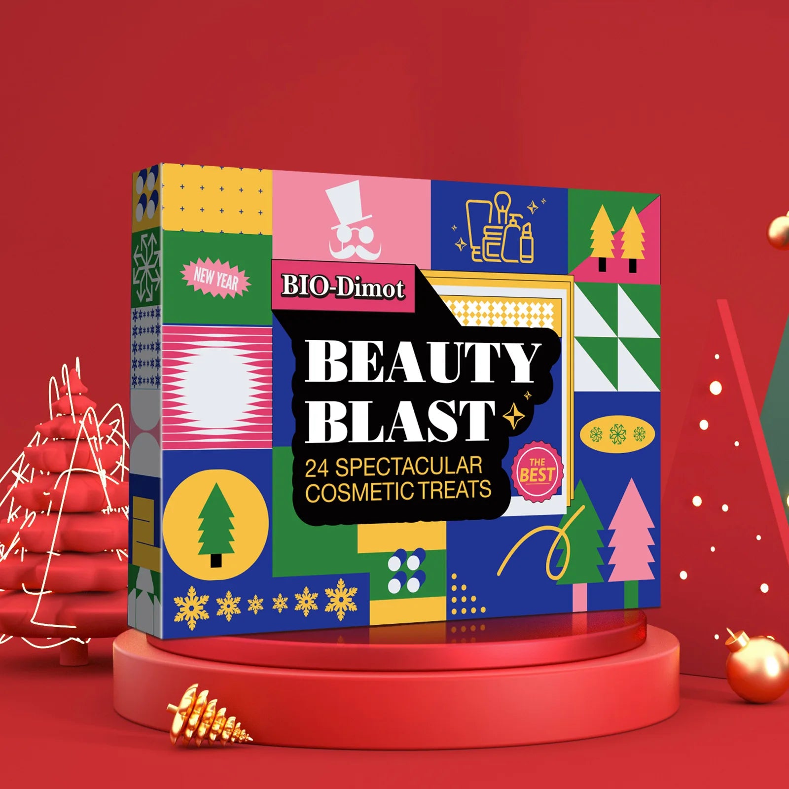2025 Christmas Countdown Calendar Gift Box - 24-Piece Makeup Set Advent Calendar for Beauty Surprises