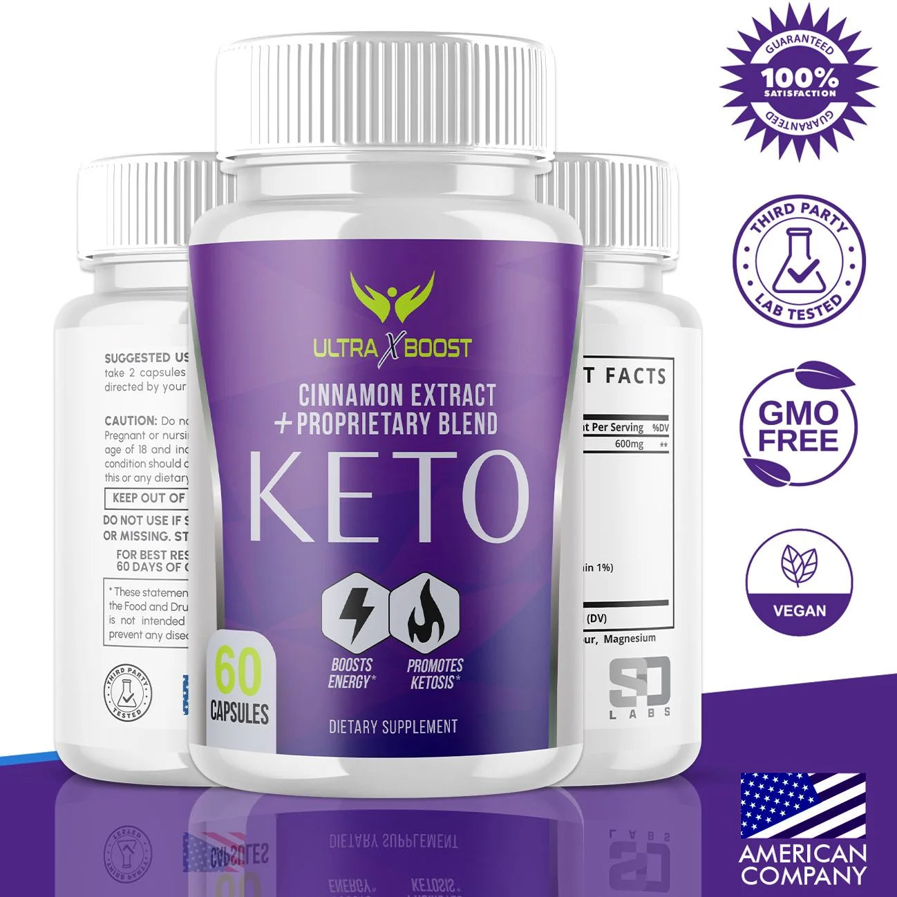 (1 Pack) Ultra X Boost Keto Diet Pills - Utilize Fat for Energy with Ketosis - Boost Energy & Focus, Manage Cravings, Support Metabolism - Supplement for Women and Men - 60 Capsules