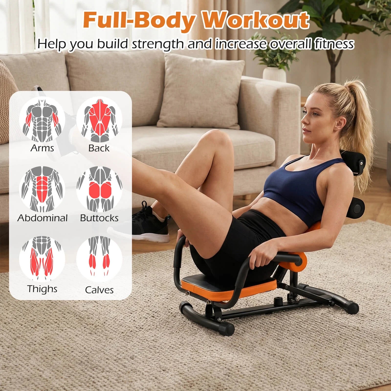 Core Ab Trainer Bench - Professional Abdominal Workout Equipment for Gym and Fitness