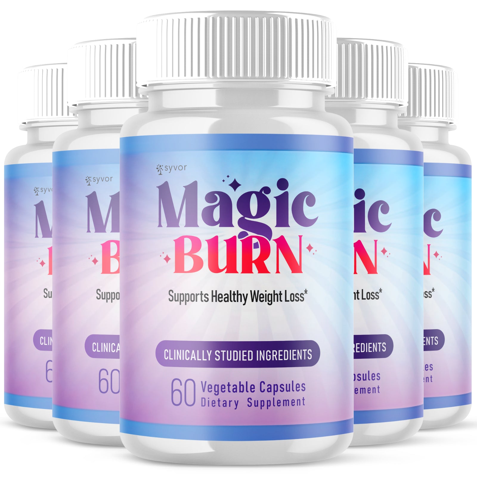 (5 Pack) Magic Burn Advanced Energy & Fitness Supplement Magicburn 300 Capsules