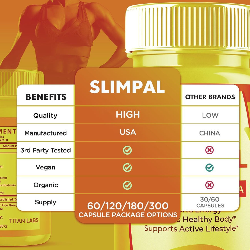 (5 Pack) Slimpal Advanced Energy and Fitness Supplement Slim Pal 300 Capsules